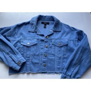 Forever 21 Soft Corduroy Jacket 2 Front Top Pockets w/ Button Enclosure S